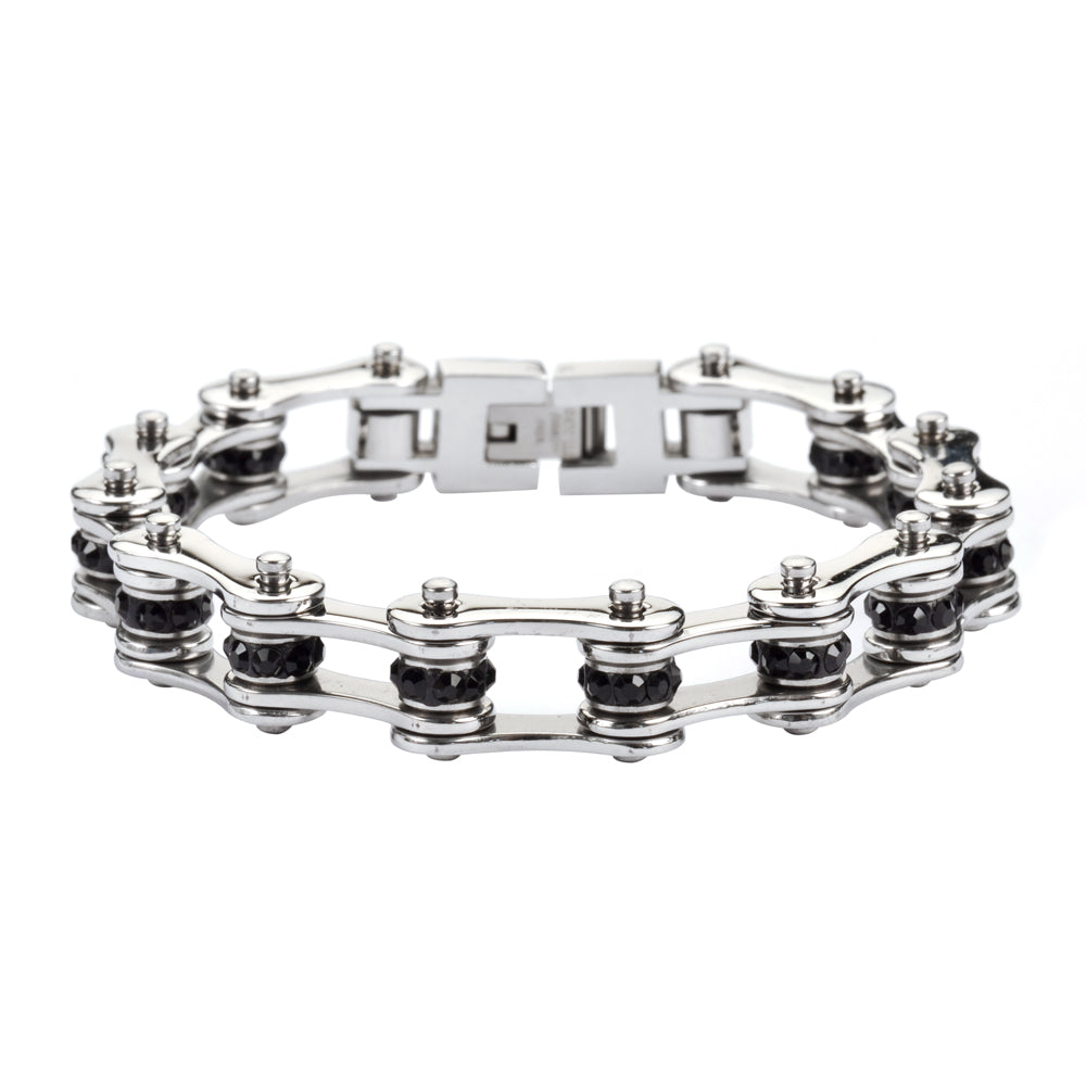 Ladies Black Bike Chain Bracelet   SK1206