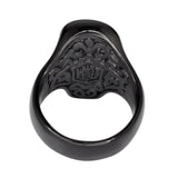 SK1743  Unisex Guy Fawkes Ring "Anonymous Mask" Black Edition Stainless Steel Motorcycle Jewelry  Size 6-14