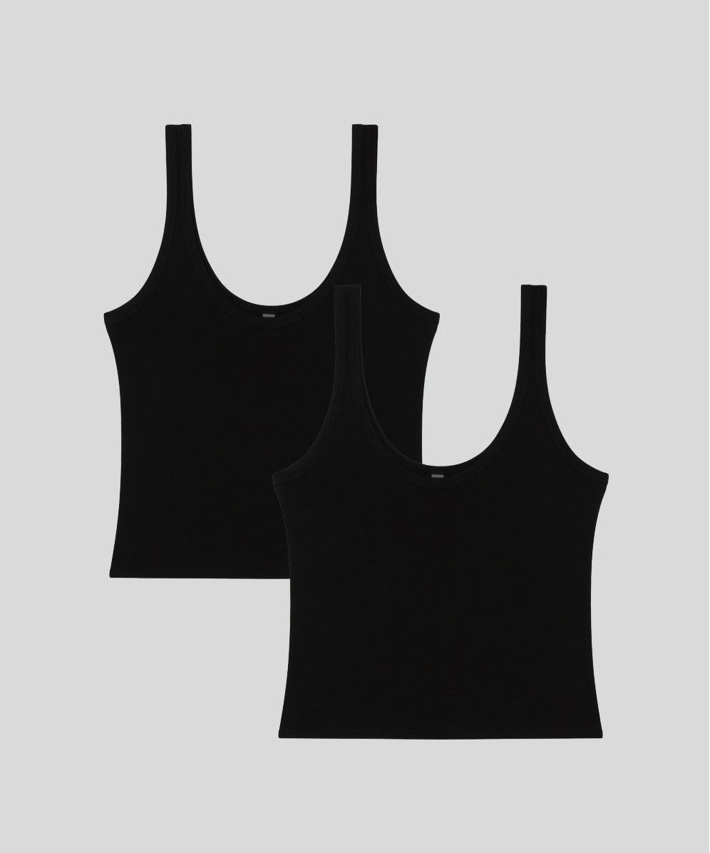 a set of two recline tank in black
