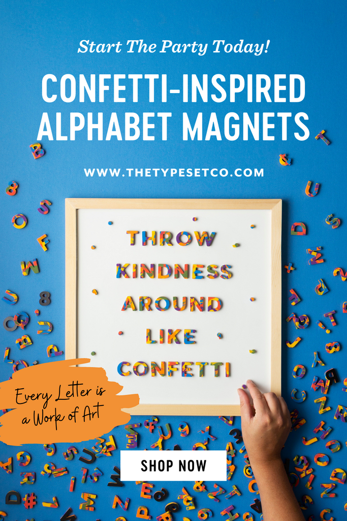 Confetti Rainbow Chic Alphabet Magnets