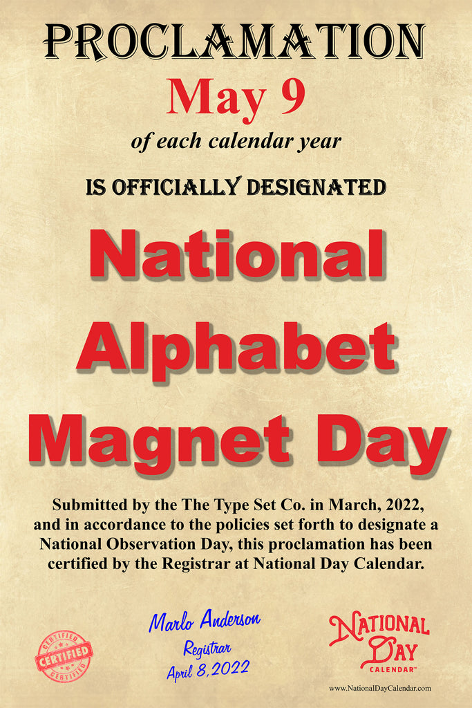 National Alphabet Magnet Day