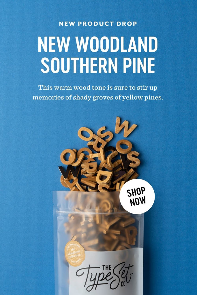 Southern Pine Faux Wood Alphabet Magnets