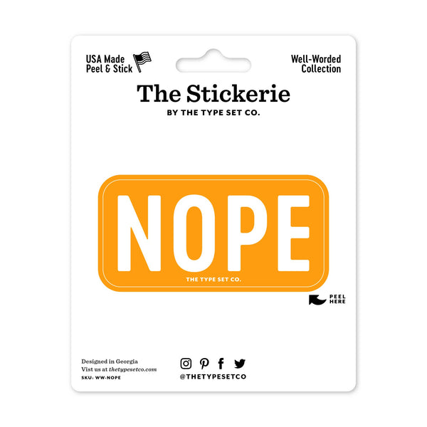 "Nope" Sticker