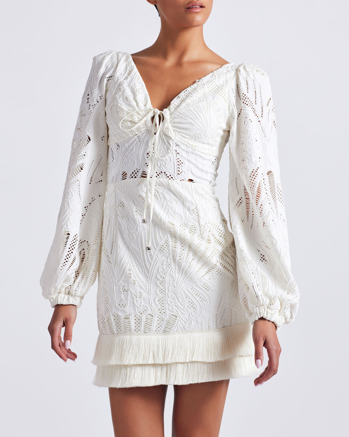 Long Sleeve Lace Mini Dress