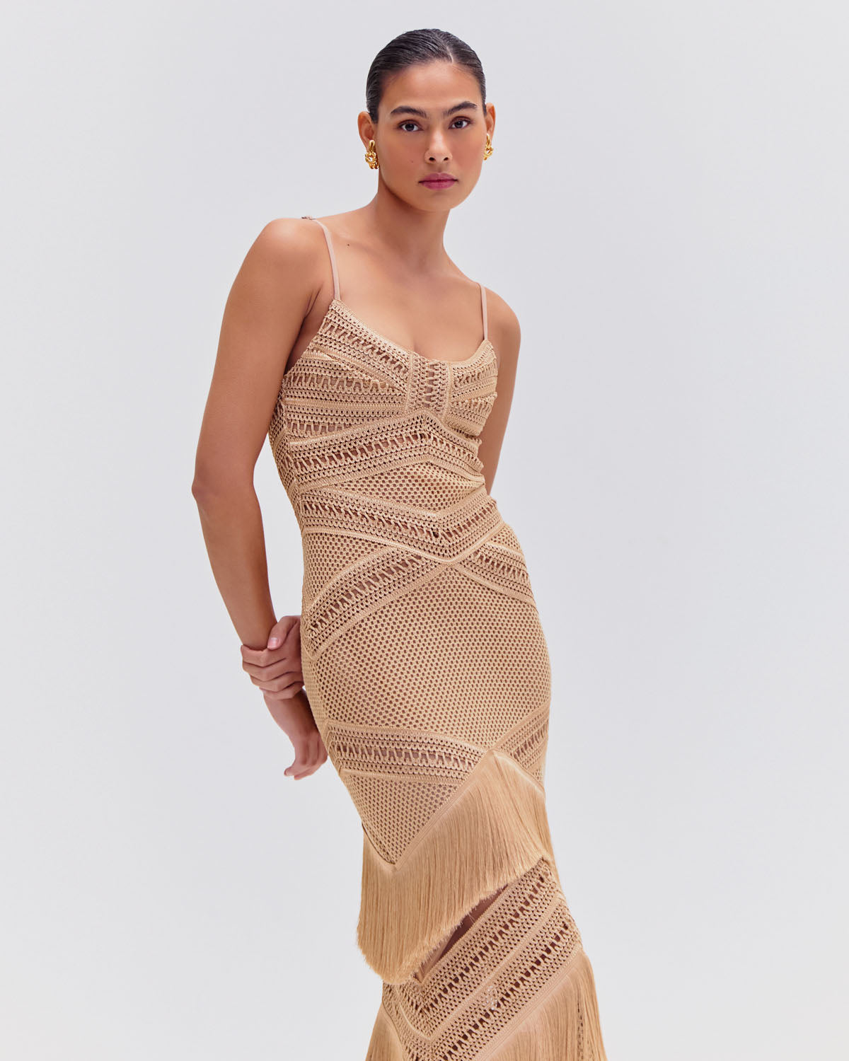 Sleeveless Fringe Maxi Dress (EXCLUSIVE) - PatBO product image