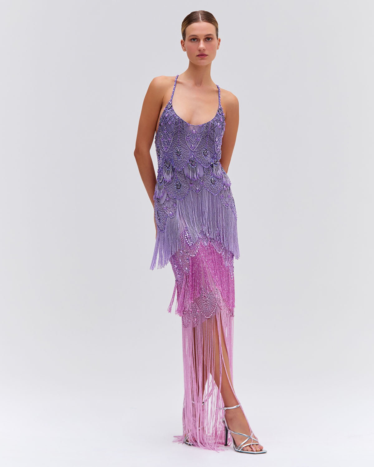 Hand-Beaded Ombre Gown - PatBO product image