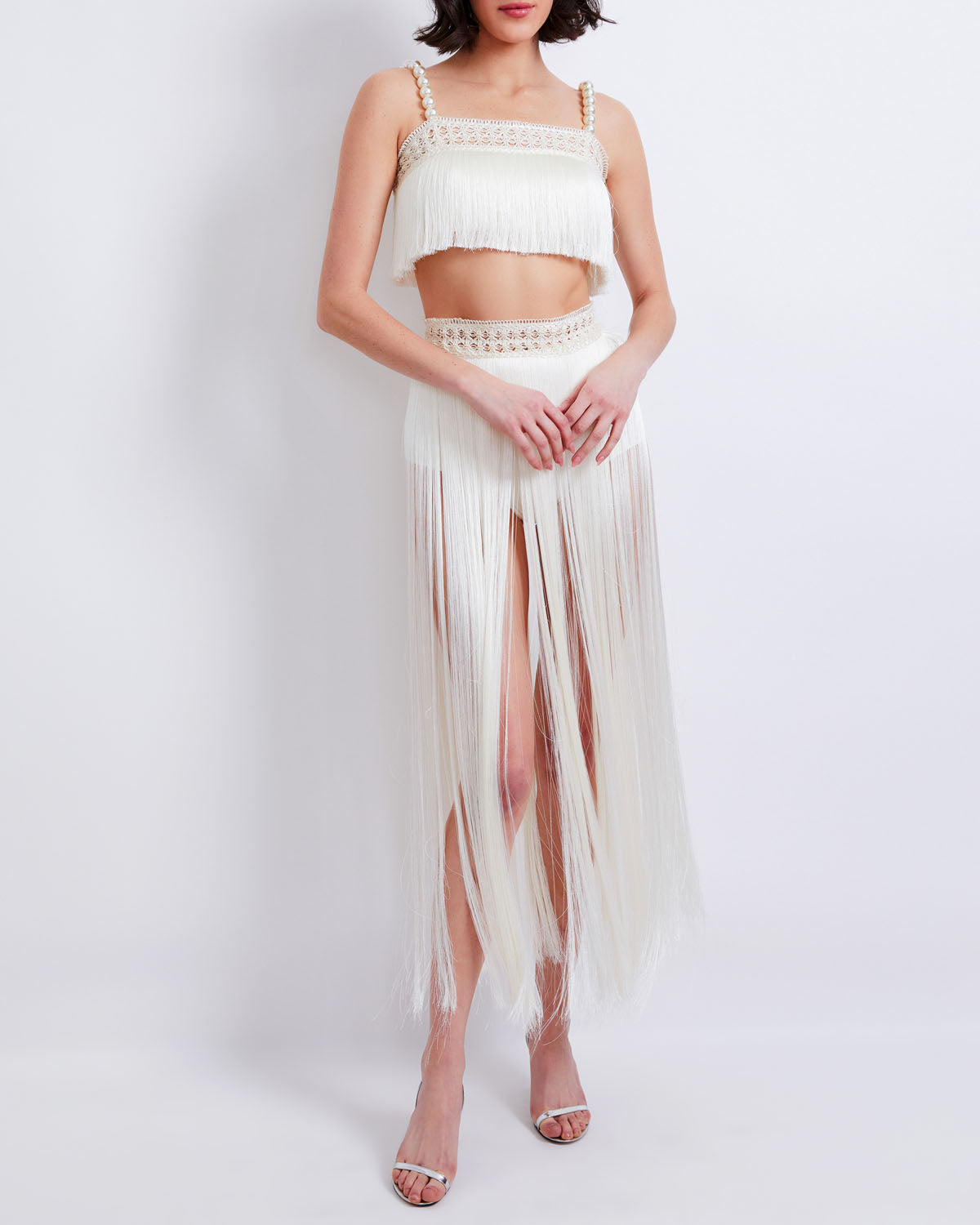 Feather Trim One Shoulder Maxi Dress (FINAL SALE)