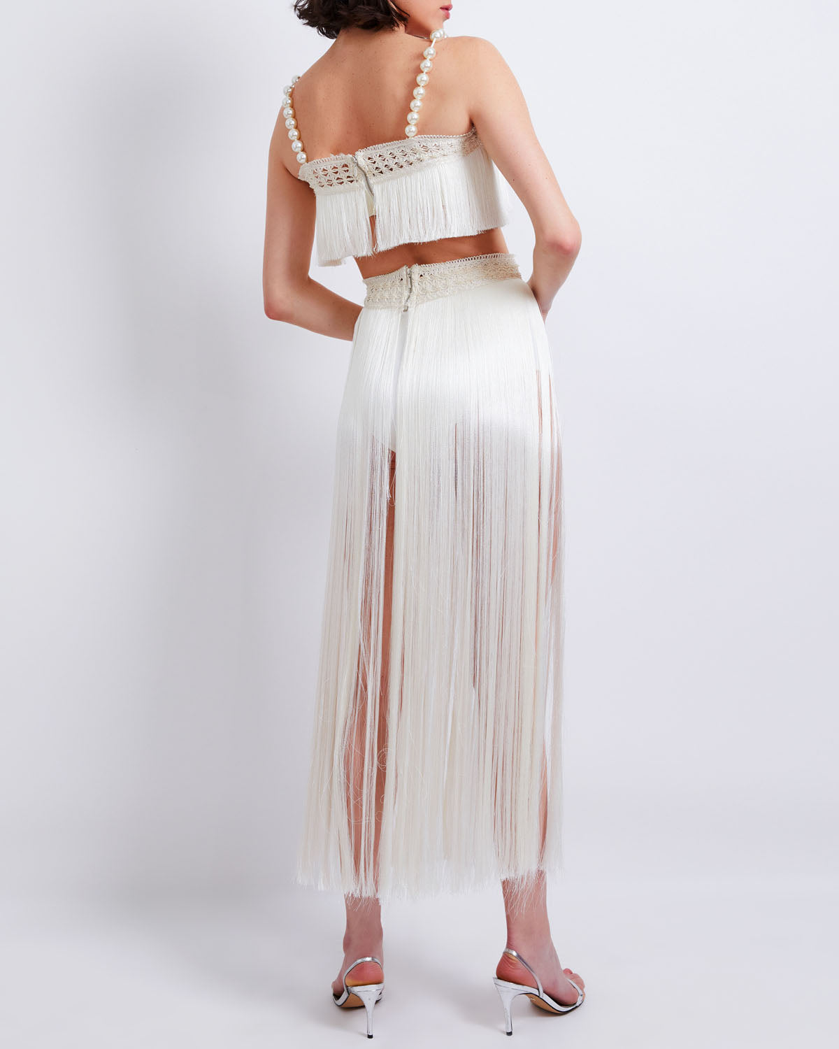 Feather Trim One Shoulder Maxi Dress (FINAL SALE)