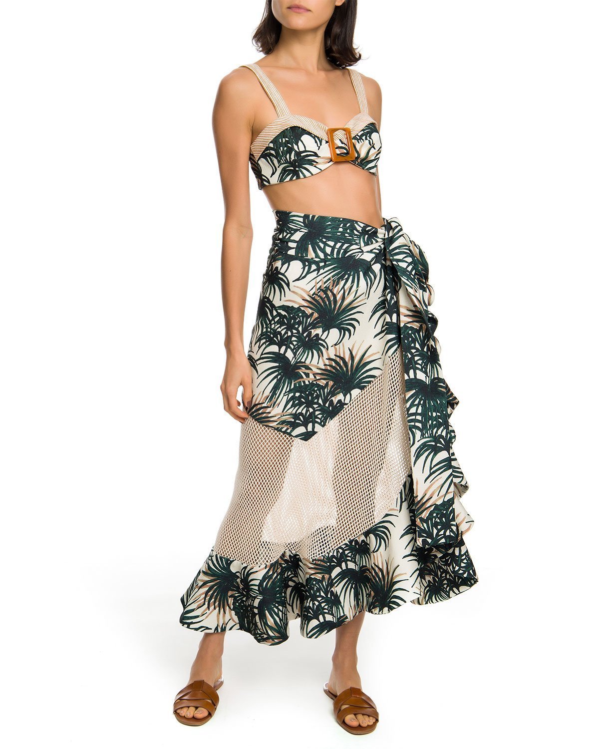 palm leaf wrap skirt