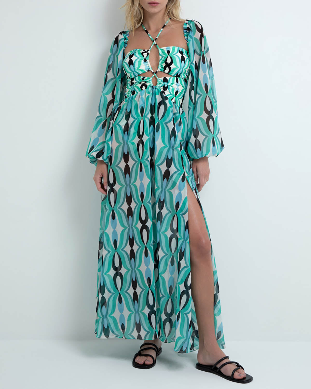 Patbo peony print bustier maxi dress with on sale belt