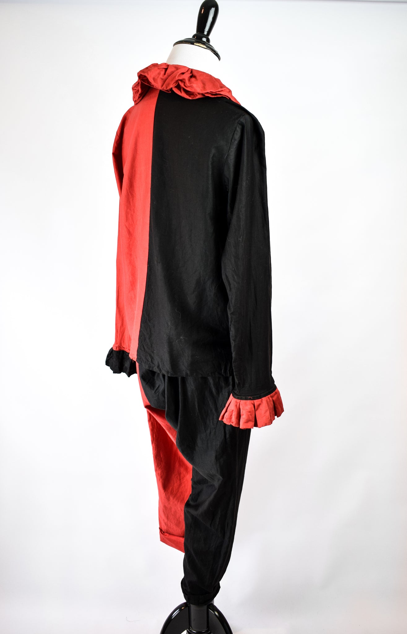 red and black jester costume