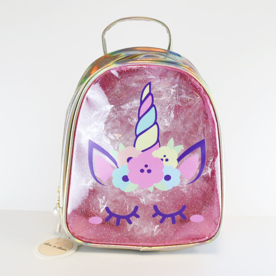 unicorn clear backpack