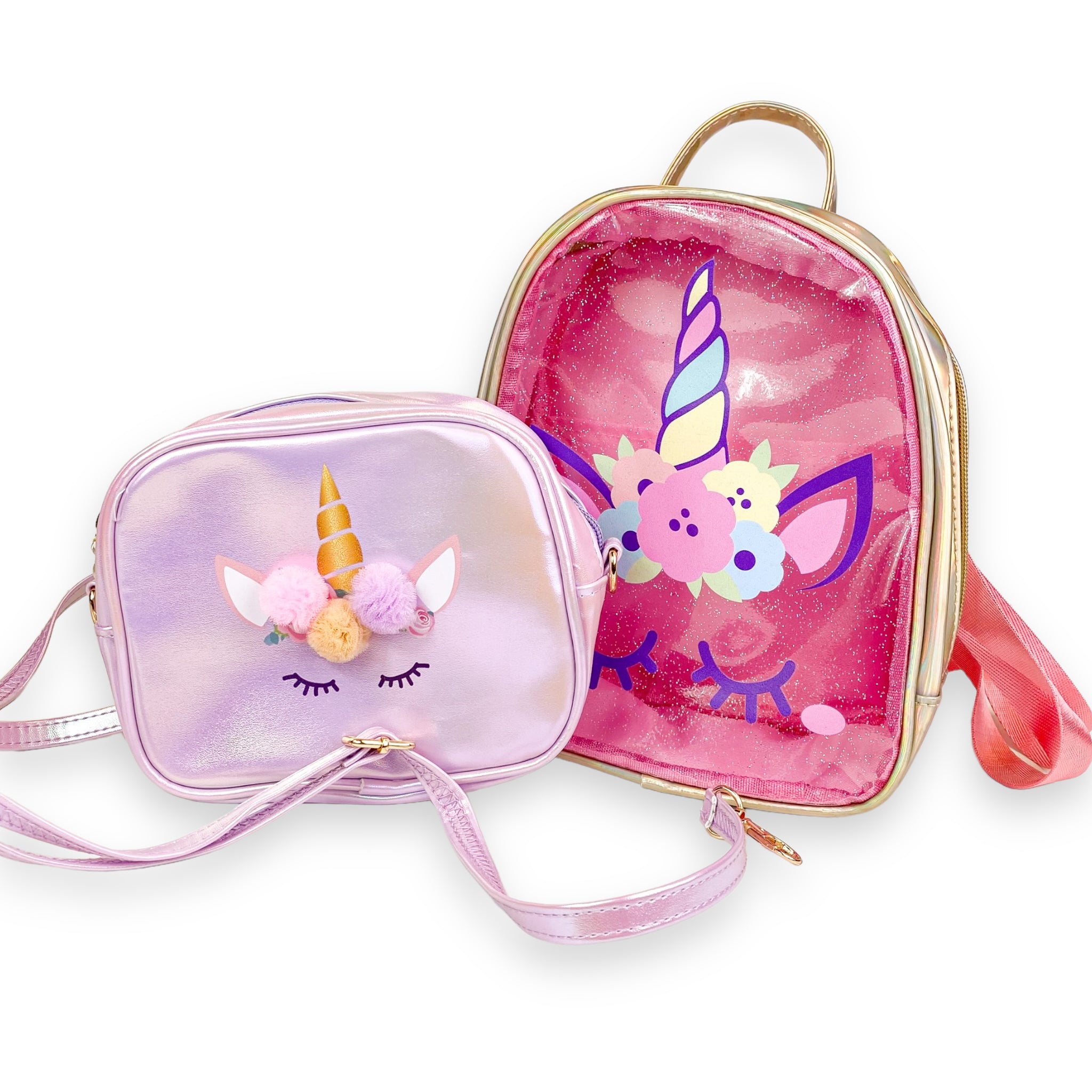 Unicorn Purse & Backpack set Silver/Blue – doe a dear