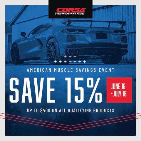 CORSA Performance American Muscle Promo 15% Rebate