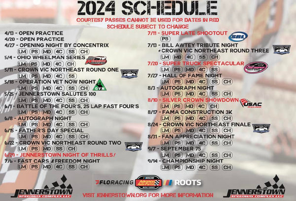 Jennerstown Speedway 2024 Schedule
