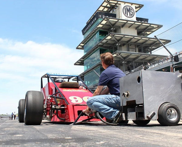 Starting #90 Silver Crown car at Indianapolis Motor Speedway
