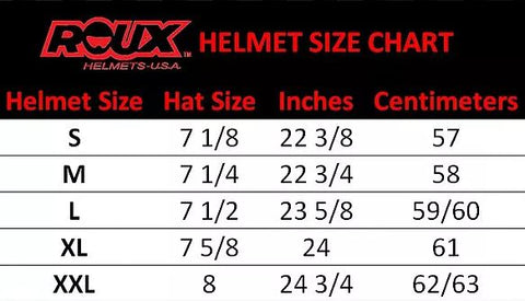 Roux Helmet Size Chart