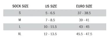 Alpinestars Size Chart - Socks