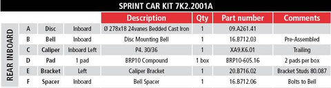 Brembo Sprint Car Kit BRM7K2.2001A
