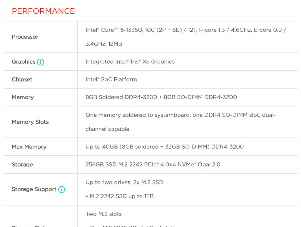 Lenovo ThinkPad E16 Gen1 Intel i5 1335U 16" Notebook Model: 21JN003YUS Specification