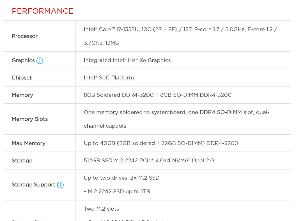 Lenovo ThinkPad E16 Gen1 Intel i7 1355U Notebook Model: 21JN0073US Specification