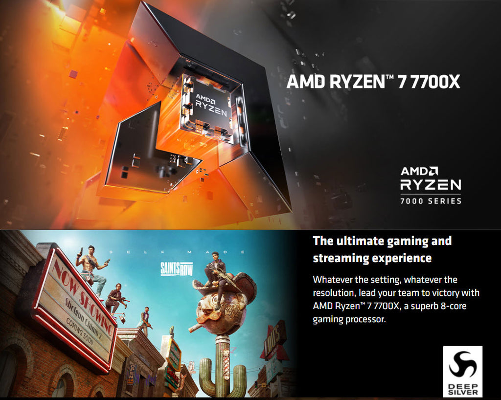 AMD RYZEN™ 7 7700X 8 Core 4.5GHz AM5 Desktop CPU  Model: 100-100000591WOF Description