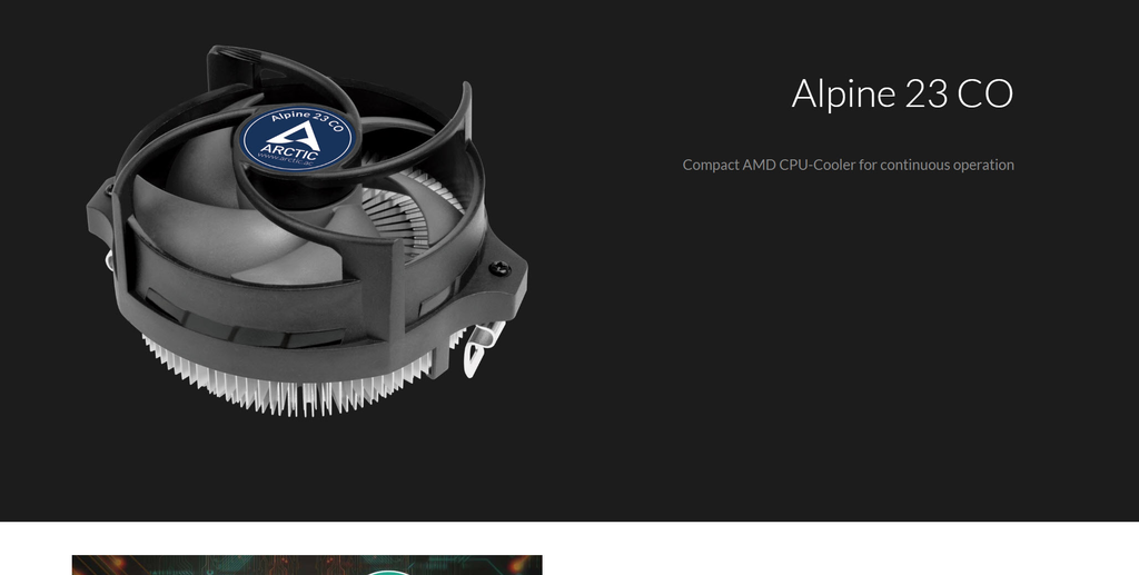 Arctic Alpine 23 CO AMD AM4 & AM5 Compact CPU Cooler Model: ACALP00036A Description