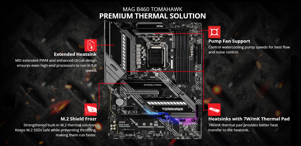 MSI MAG B460 TOMAHAWK Intel LGA 1200 Gaming ATX Motherboard Description