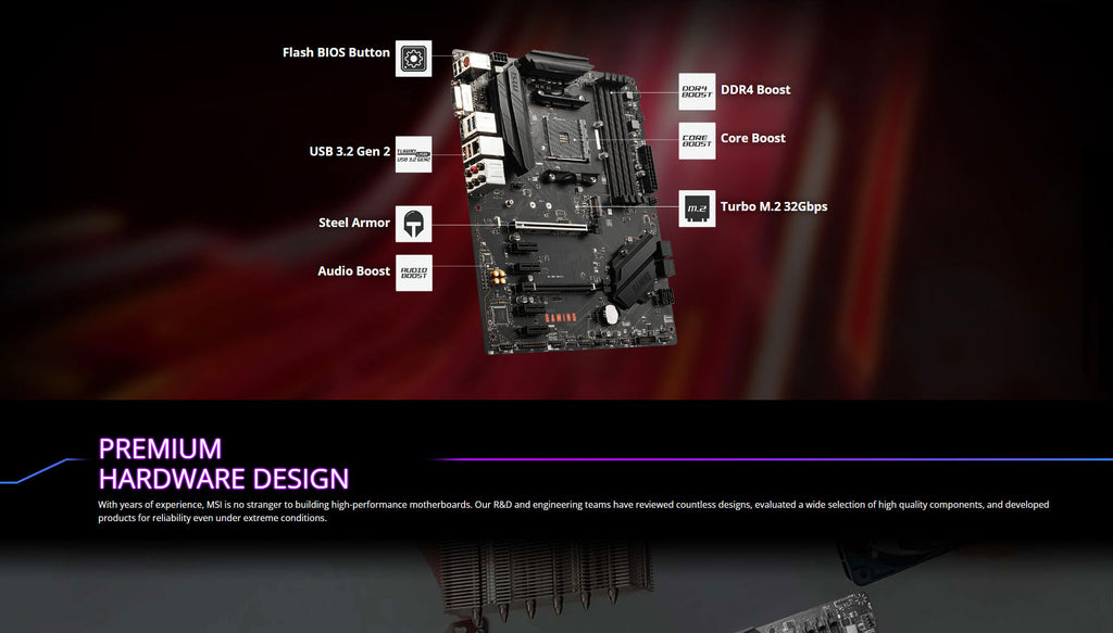 MSI B550 GAMING GEN3 AMD AM4 ATX Gaming Motherboard Description