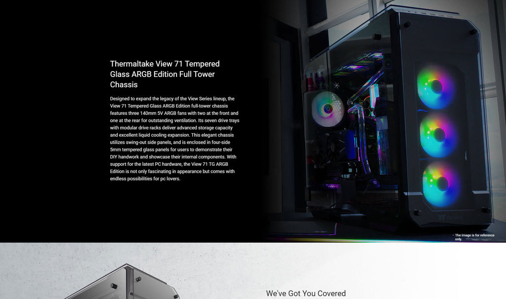 Thermaltake View 71 Tempered Glass ARGB Edition Full Tower Chassis Model: CA-1I7-00F1WN-03 Description