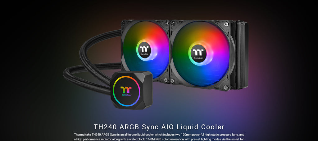 Thermaltake TH420 ARGB 240mm All-In-One Liquid Cooler for AMD/Intel Processor Model: CL-W286-PL12SW-A Description