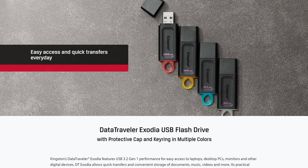 Kingston DataTraveler Exodia USB 3.2 Gen Flash Drive Description