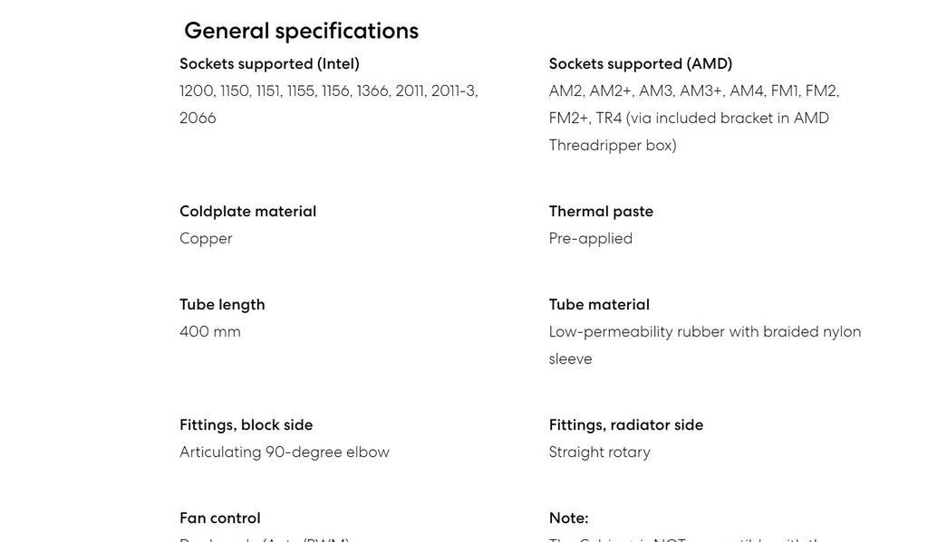 Fractal Design Celsius+ S24 Prisma 240mm Silent Slim All-In-One CPU Liquid Cooler Model: FD-W-2-S2402 Specification