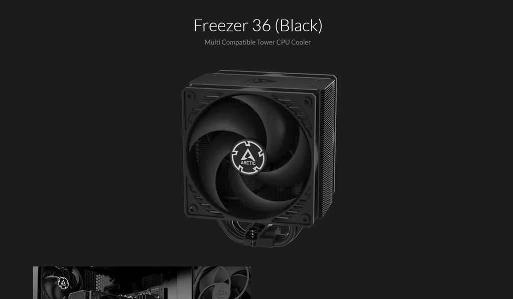 ARCTIC Freezer 36 Black CPU Cooler for Intel/AMD CPU Model: ACFRE00123A Description