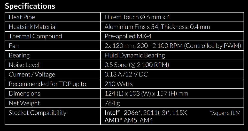 Arctic Freezer 34 eSport DUO Intel/AMD CPU Cooler Specification