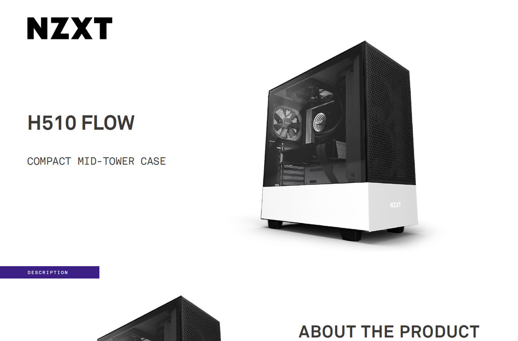 NZXT H510 FLOW ATX Mid Tower Gaming Case Description