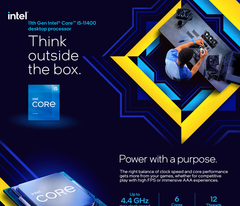 Intel  Gen i 6 Core 2.6 GHz Desktop Processor   Aeromalls