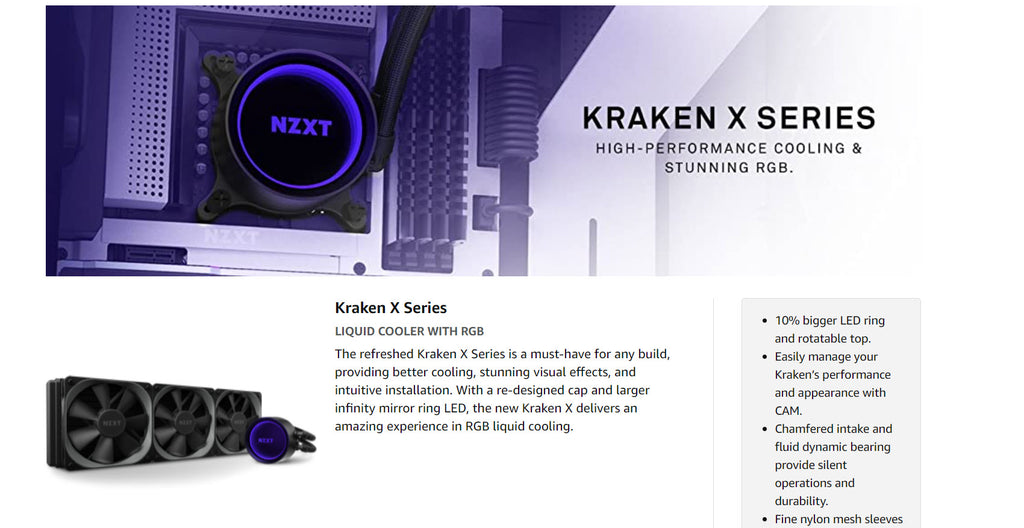 NZXT Kraken X63 280mm AIO RGB Liquid Cooler RL-KRX63-01 Description