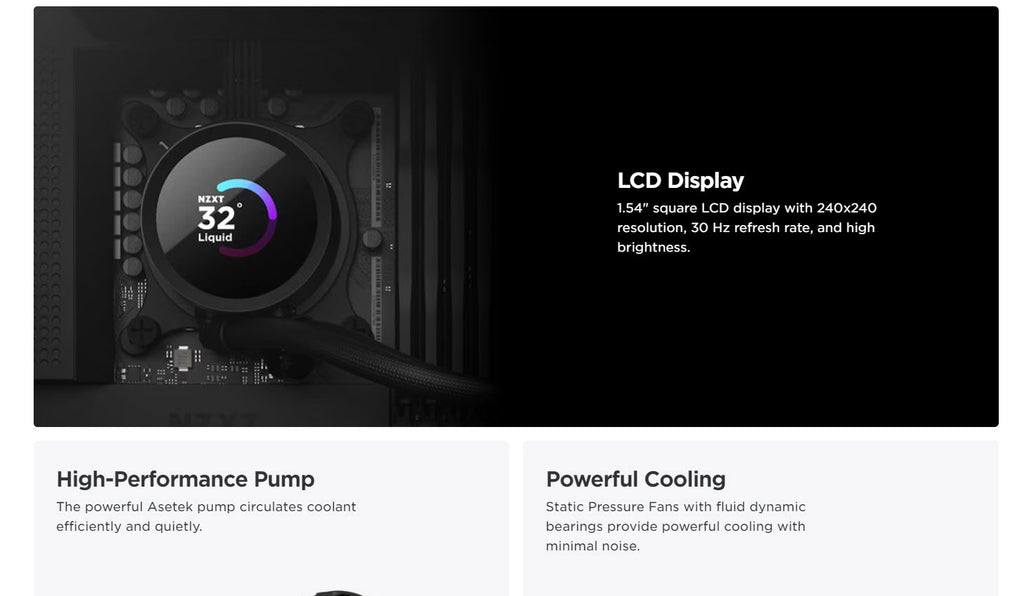 NZXT Kraken 240 240mm All-In-One Liquid Cooler Black Color Description