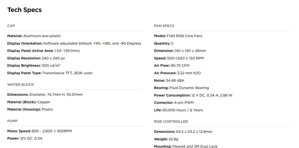 NZXT Kraken 280 280mm All-In-One Liquid Cooler Black Color Model: RL-KR280-B1 Specification