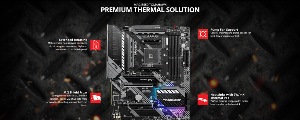 MSI MAG B550 TOMAHAWK AMD AM4 ATX Gaming Motherboard Description