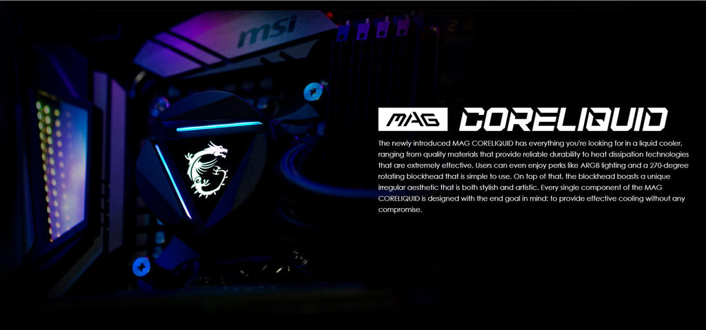 MSI MAG CORELIQUID 360R AIO ARGB Liquid CPU Cooler Description