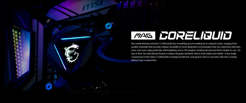 MSI MAG CORELIQUID 360R V2 AIO ARGB Liquid CPU Cooler Description