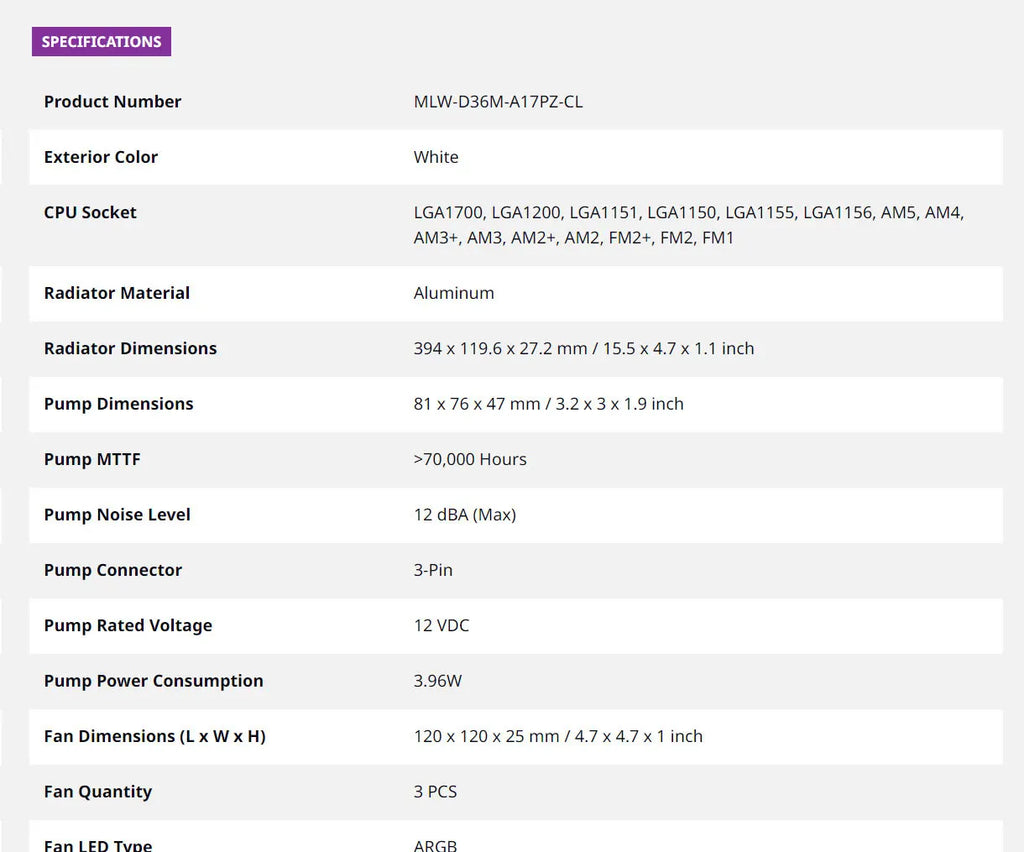 Cooler Master MasterLiquid 360L Core SF6 Chun-Li ARGB Liquid Cooler White Color Model: MLW-D36M-A17PZ-CL Specification