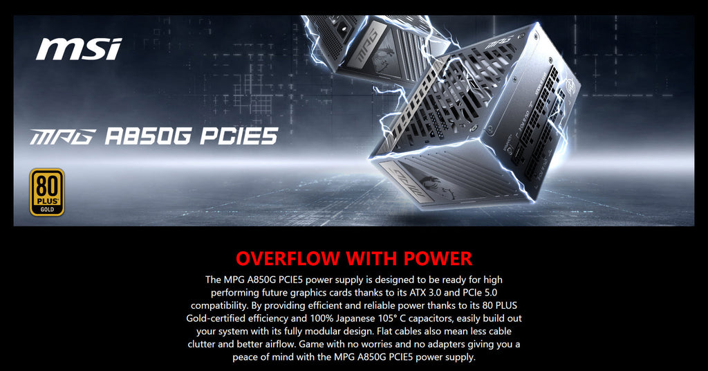 MPG A850G PCIE5, Power Supply