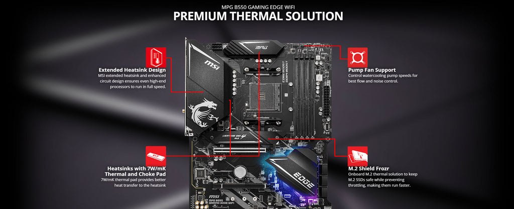 MSI MPG B550 GAMING EDGE WIFI AMD AM4 ATX Gaming Motherboard Description