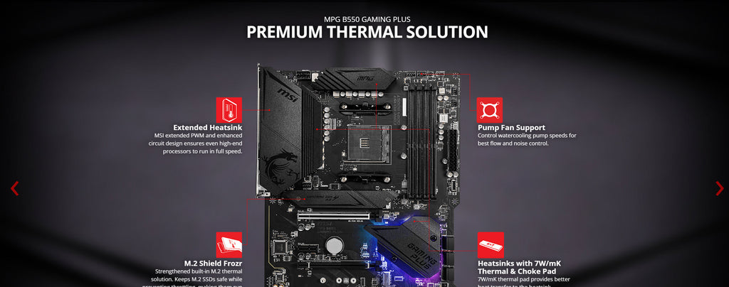 MSI MPG B550 GAMING PLUS AMD AM4 ATX Gaming Motherboard Description