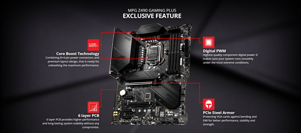 MSI MPG Z490 GAMING PLUS Intel Socket 1200 Gaming ATX Motherboard Description