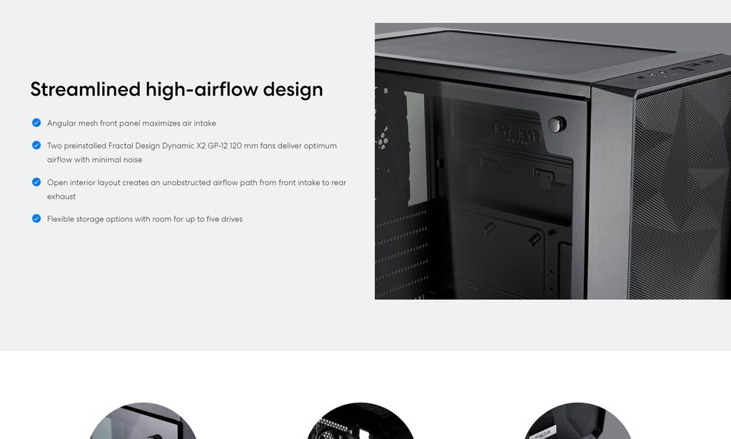 Fractal Design Meshify C Mini Dark Tint Tempered Glass Micro-ATX Case Model: FD-CA-MESH-C-MINI-BKO-TGD Description