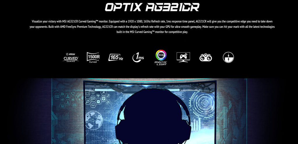 MSI Optix AG321CQR 32" FHD 165Hz Curved Gaming Monitor Description